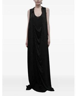 ili node Theron Draped Sleeveless Maxi Dress - Black