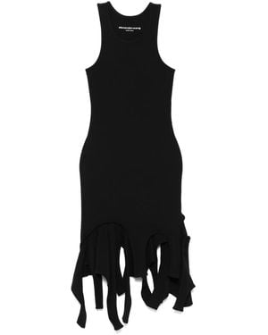 Alexander Wang Ausgefranstes Minikleid mit Racer-Ausschnitt - Schwarz