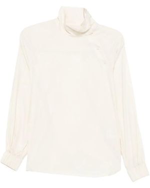 Psophia Raglan-Sleeve Cotton Blouse - White