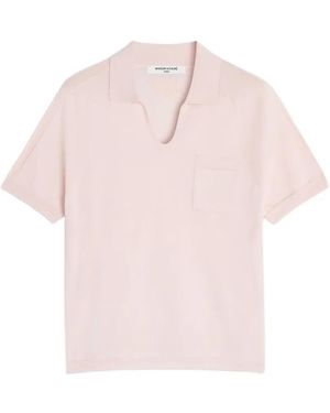 Maison Kitsuné Fine-Knit V-Neck T-Shirt - Pink