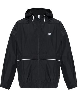 New Balance Logo-Print Hooded Jacket - Blue