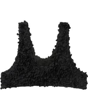 Enfold Petal-Embellished Top - Black