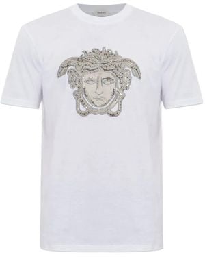 Versace Medusa Crystal-Embellished T-Shirt - White