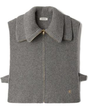Sandro Zipped Trucker Collar - Grau