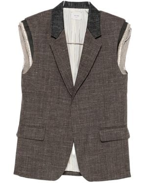 Alysi Raw-Edge Notched-Lapel Gilet - Gray