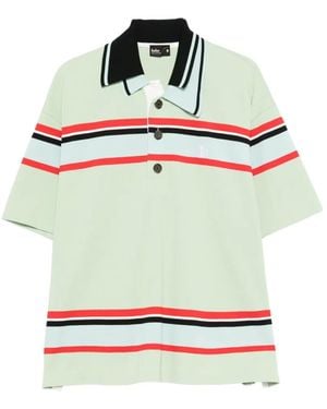 Kolor Striped Short-Sleeve Polo Shirt - Grey