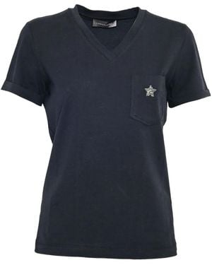 Lorena Antoniazzi Libra Star-Embellished V-Neck T-Shirt - Black