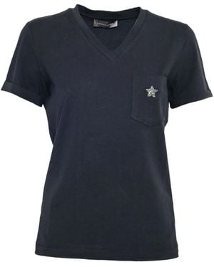Lorena Antoniazzi T-Shirt Libra À Col V - Noir