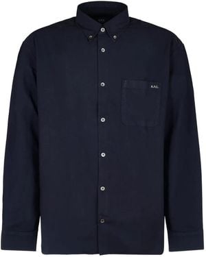 A.P.C. Chest-Pocket Shirt - Blue