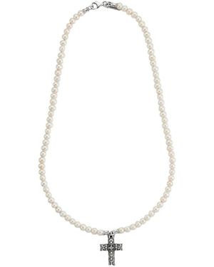 Emanuele Bicocchi Notre-Dame Pearl Necklace - White
