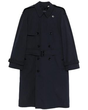 Burberry Doppelreihiger Mantel mit Gürtel - Blau