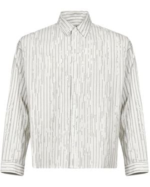 Represent Stripe-Print Long-Sleeve Shirt - White