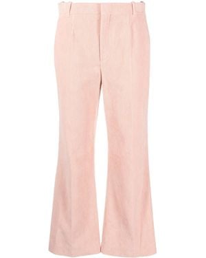 Chloé Cropped Corduroy Trousers - Pink