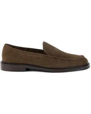 BOGGI Suede Blake-Stitched Loafers - White