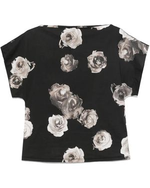 Liviana Conti Floral-Print Blouse - Black