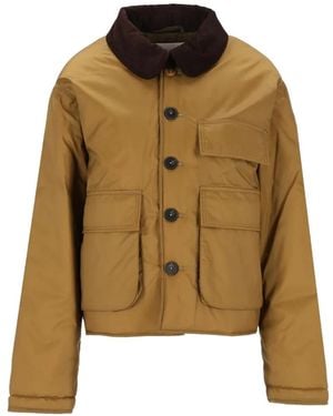 forte_forte Corduroy-Collar Cropped Jacket - Metallic