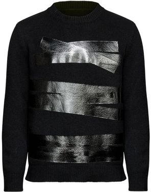 MM6 by Maison Martin Margiela Metallic Stripe Knitted Jumper - Black