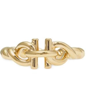 Ferragamo Torchon Gancini Ring - Metallic
