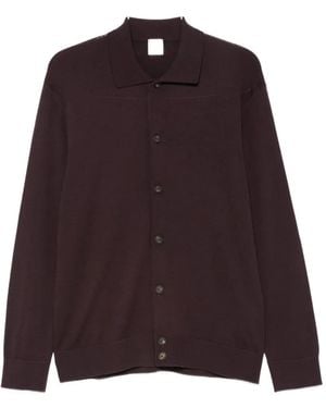 Eleventy Fine-Knit Button-Down Shirt - Purple