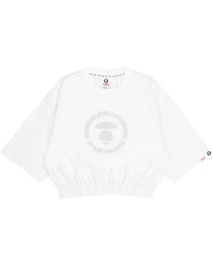 Aape By A Bathing Ape Moonface Mesh-Panel T-Shirt - White