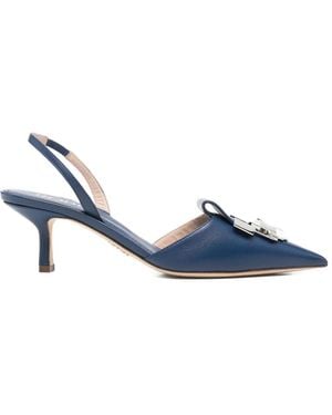 Rodo Buckle-Detail Slingback Pumps - Blue