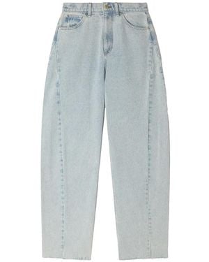 Sandro Frayed Wide-Leg Jeans - Blue