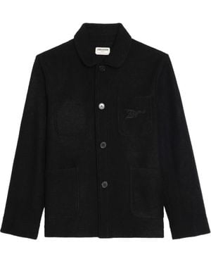 Zadig & Voltaire Logo-Embroidered Jacket - Black