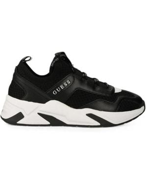 Guess Geniver Logo-Print Chunky-Sole Sneakers - Black