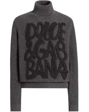 Dolce & Gabbana Gerippter Rollkragenpullover - Schwarz