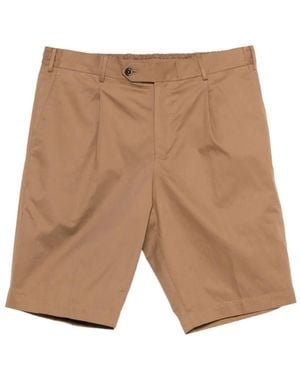 PT Torino Button Pleated Shorts - White