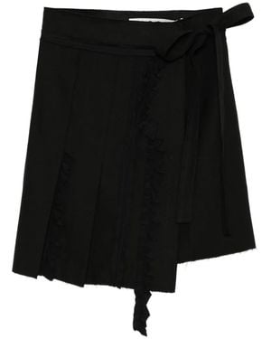 OPEN YY Pleated Wrapped Mini Skirt - Black