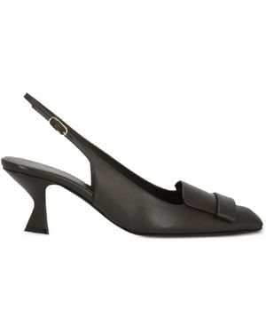Sergio Rossi Buckle-Detail Slingback Court Shoes - Brown