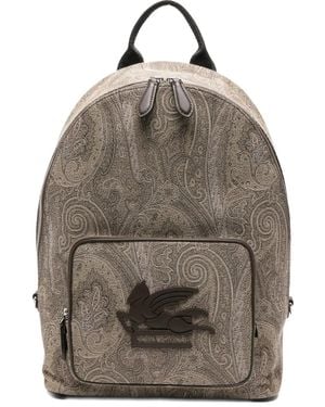 Etro Sac À Dos À Motif Cachemire - Gris