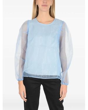 Baum und Pferdgarten Sheer Puff-Sleeve Blouse - Blue