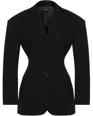 ANOUKI Fitted-Waist Blazer - Black