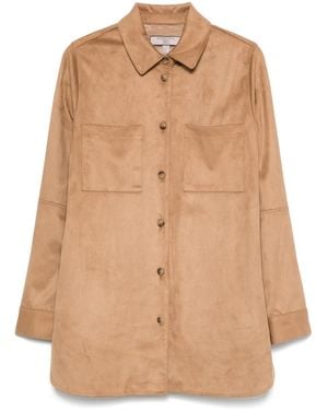 Urbancode Faux-Leather Shirt - Natural