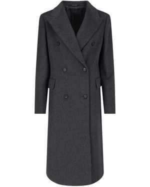 Tagliatore Jole Belted Double-Breasted Coat - Black