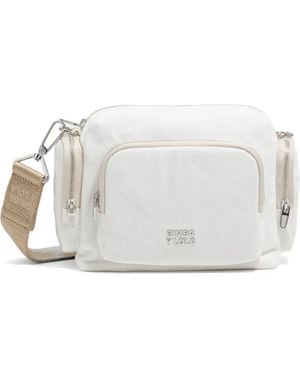Bimba Y Lola Small Logo-Plaque Pocket-Detail Shoulder Bag - White
