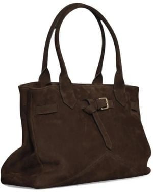 Ballantyne Sac À Main Kate 993 Format Moyen En Daim À Boucle - Brown