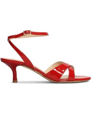 Fabio Rusconi Patent Crossover-Strap Sandals - Red
