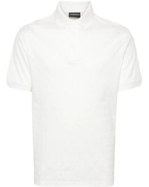 Emporio Armani Polo Con Effetto Jacquard - Bianco