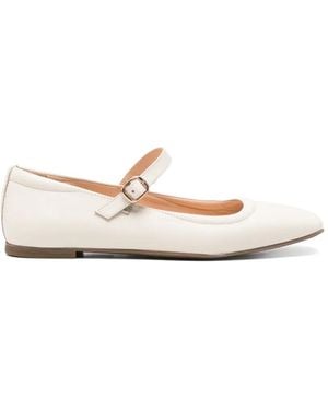 SERGIO MORETTI FIRENZE Buckle-Fastening Ballet Flats - White