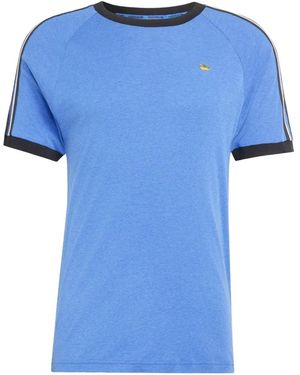 adidas Striped-Sleeve T-Shirt - Blue