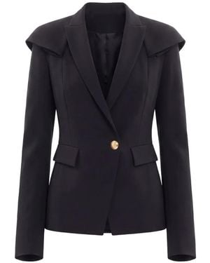 Saiid Kobeisy Ruffled Tailored Blazer Jacket - Blue
