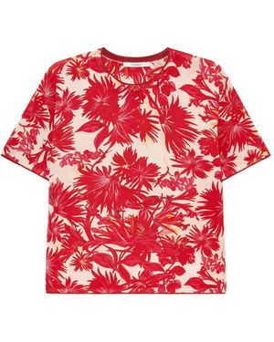 Maliparmi Floral Round-Neck T-Shirt - Red