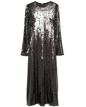 ROTATE BIRGER CHRISTENSEN Sequin-Embellished Long-Sleeve Maxi Dress - Black