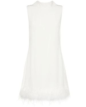 RIXO London Candice Feather-Trim Minidress - White