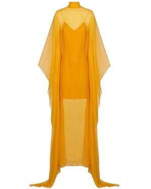 ‎Taller Marmo Lanzarote High-Neck Kaftan Maxi Dress - Metallic