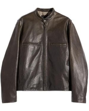 Lemaire Boxy Biker Jacket - Brown