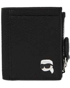 Karl Lagerfeld ペブル ファスナー財布 - ブラック